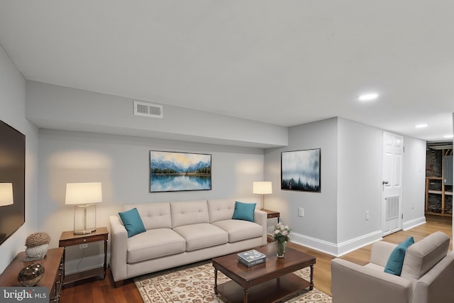 living room featuring wood-type flooring