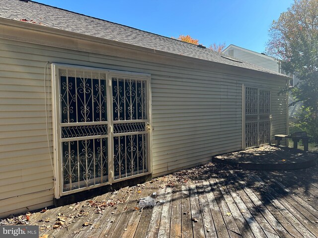 exterior space featuring a wooden deck