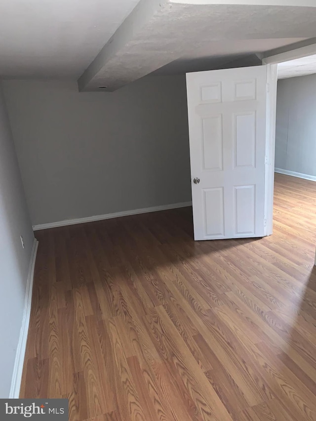 additional living space with hardwood / wood-style flooring