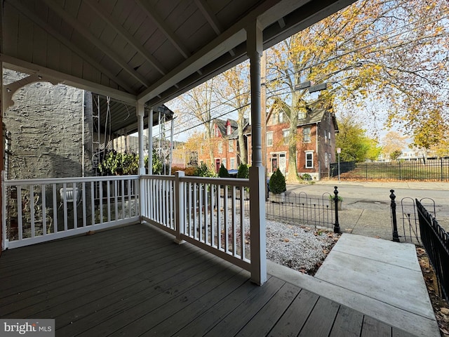 deck with covered porch