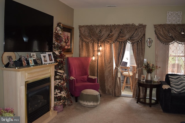 view of carpeted living room