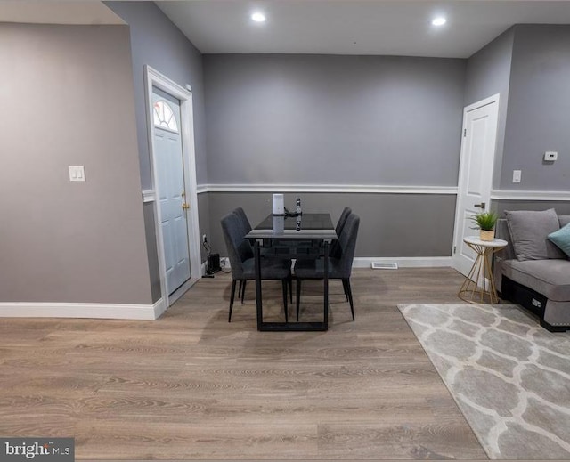 dining room featuring light wood-type flooring