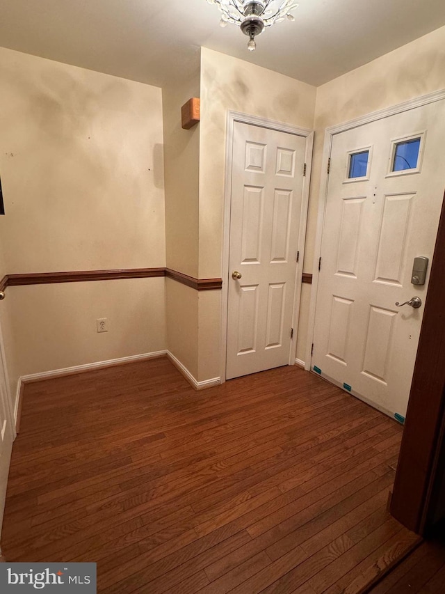 interior space featuring dark hardwood / wood-style floors