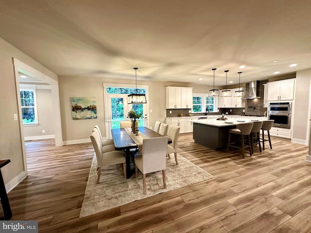 3104 Paper Mill Rd, Phoenix, MD 21131 - dining space featuring wood finished floors, recessed lighting, and baseboards