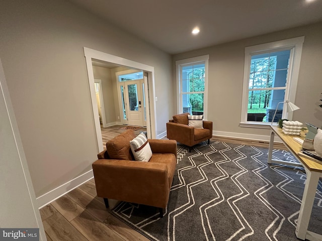 3104 Paper Mill Rd, Phoenix, MD 21131 - sitting room featuring wood finished floors, baseboards, and recessed lighting