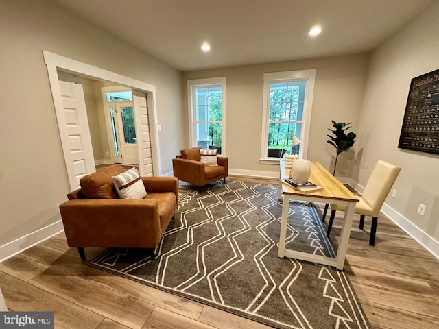 3104 Paper Mill Rd, Phoenix, MD 21131 - living area featuring wood finished floors, recessed lighting, and baseboards