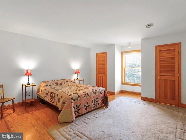 bedroom featuring light hardwood / wood-style floors