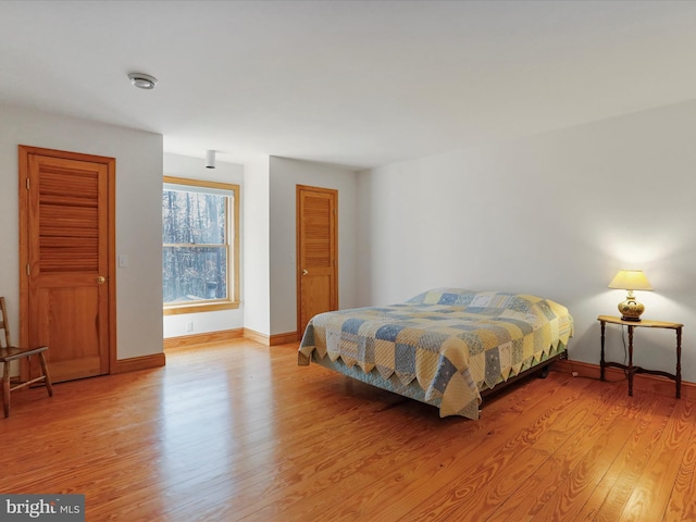 bedroom featuring light hardwood / wood-style floors