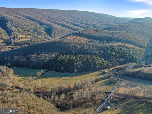 aerial view featuring a mountain view