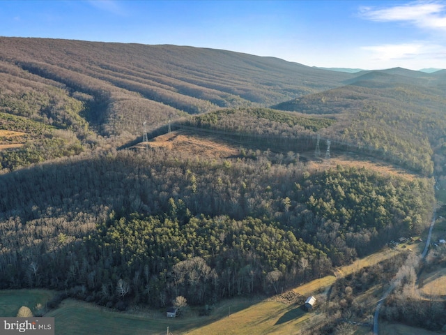 drone / aerial view with a mountain view