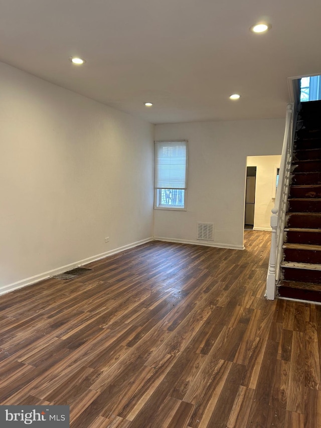 interior space featuring dark hardwood / wood-style flooring