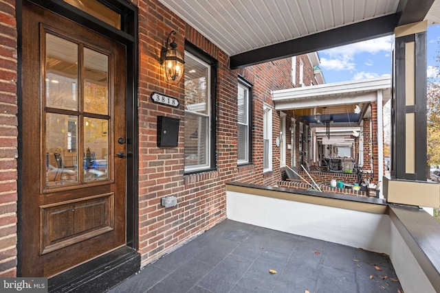 property entrance with a porch