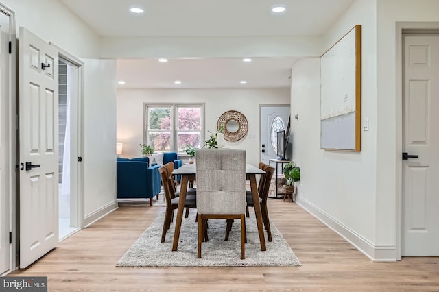 dining area featuring light hardwood / wood-style floors