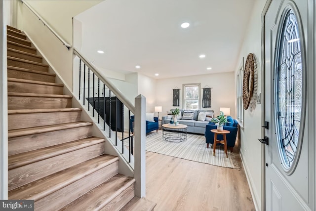 foyer featuring light hardwood / wood-style flooring