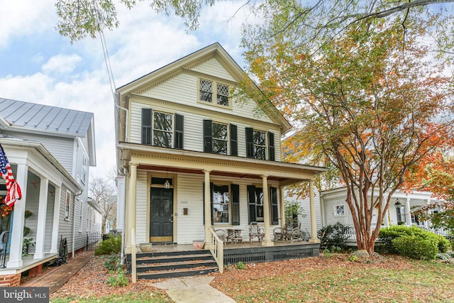 view of front of home with covered porch