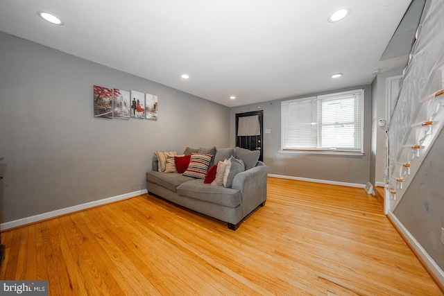 living room featuring light hardwood / wood-style floors