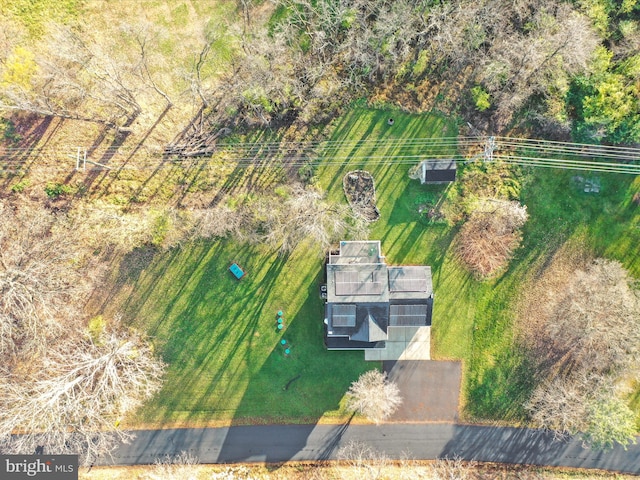 drone / aerial view with a rural view