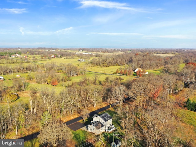 drone / aerial view featuring a rural view