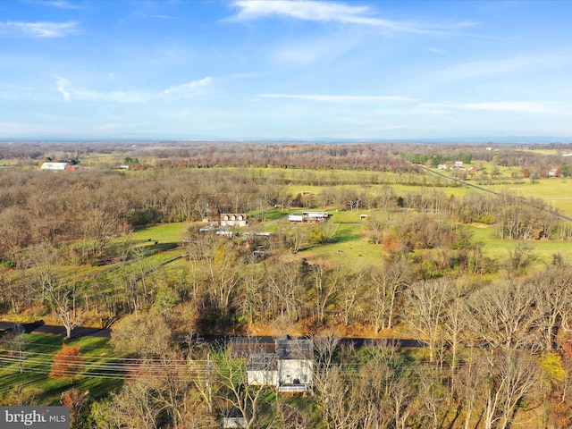 bird's eye view featuring a rural view