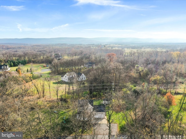 birds eye view of property with a mountain view