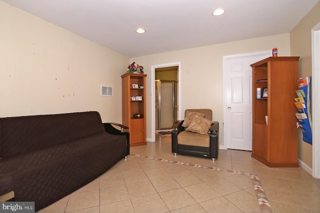 view of tiled living room