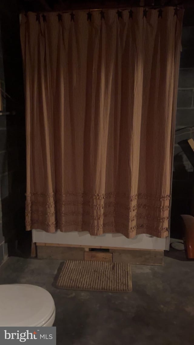 560 Frosty Hollow Rd, Fisher, WV 26818 - bathroom featuring concrete floors and toilet