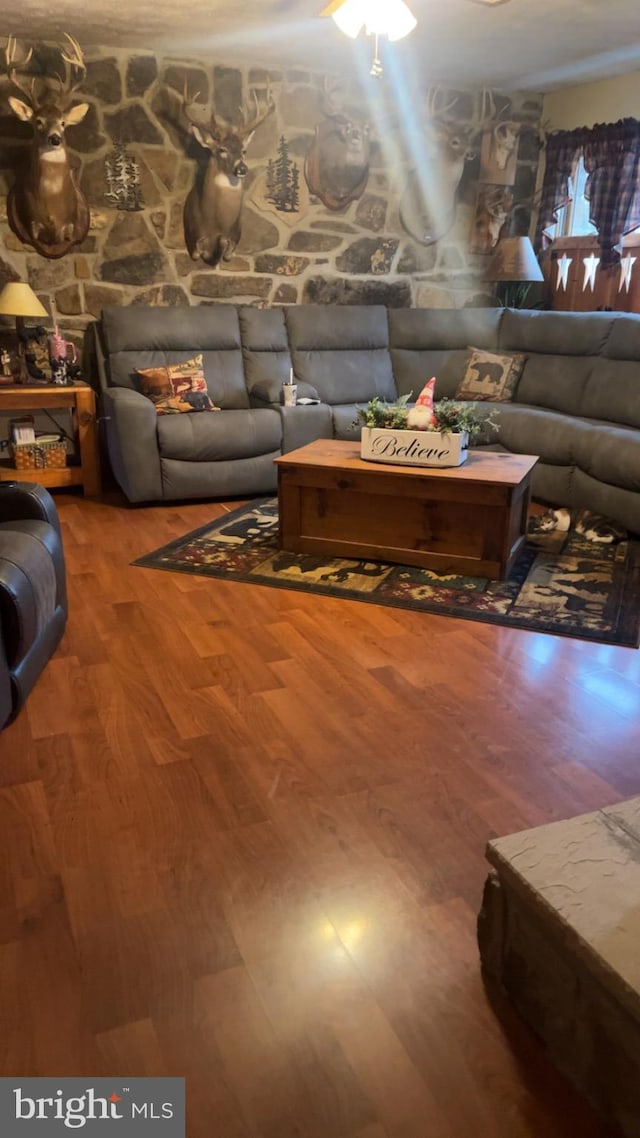 560 Frosty Hollow Rd, Fisher, WV 26818 - living room with wood finished floors