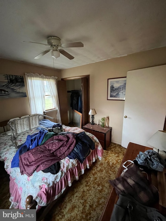 560 Frosty Hollow Rd, Fisher, WV 26818 - bedroom featuring a ceiling fan and carpet