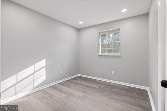 spare room featuring wood-type flooring