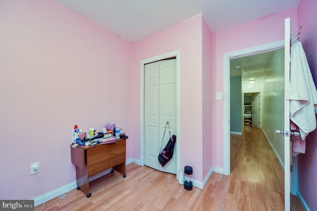 interior space featuring light wood-type flooring