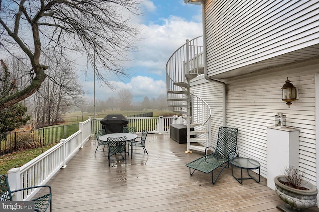 deck featuring area for grilling