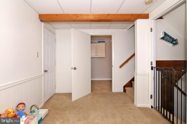 interior space with light colored carpet