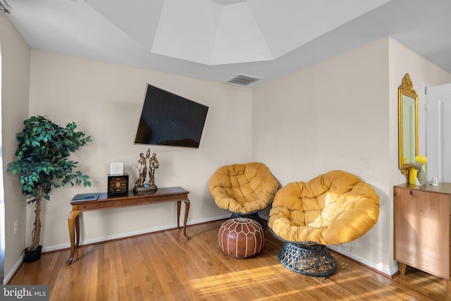 sitting room featuring light wood-type flooring