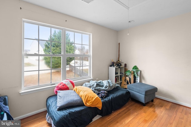 bedroom featuring light hardwood / wood-style floors