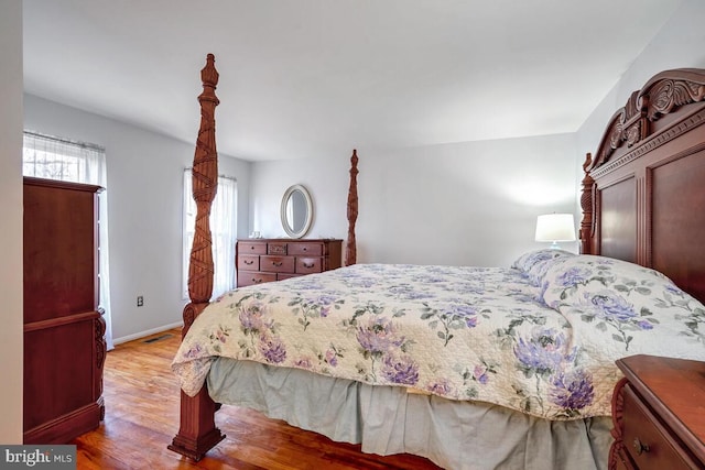 bedroom featuring light hardwood / wood-style flooring