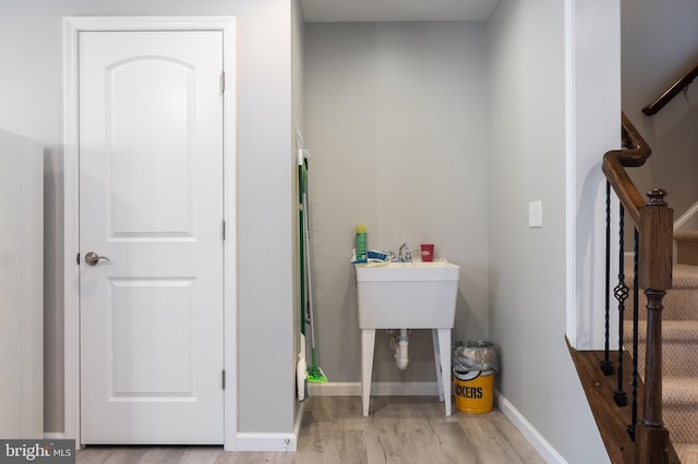 bathroom featuring hardwood / wood-style floors