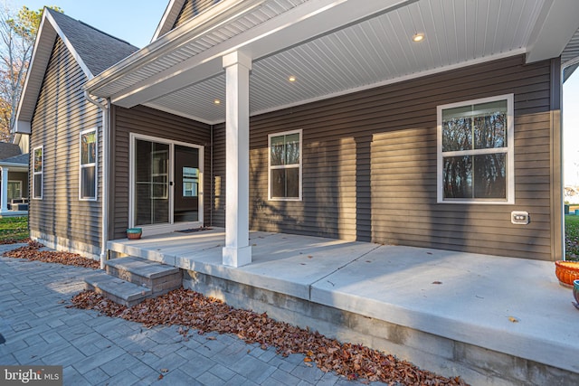 deck with covered porch