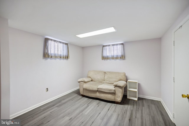 sitting room featuring hardwood / wood-style floors