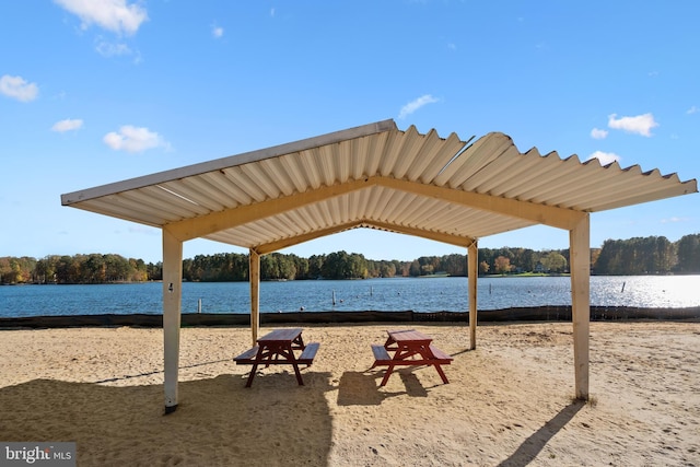 view of community featuring a water view