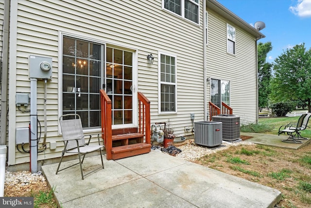 view of patio featuring central AC