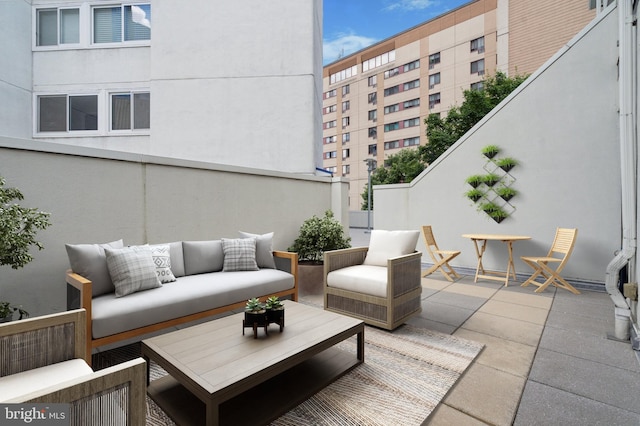 view of patio with an outdoor living space