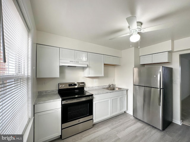 kitchen with white cabinets and stainless steel appliances