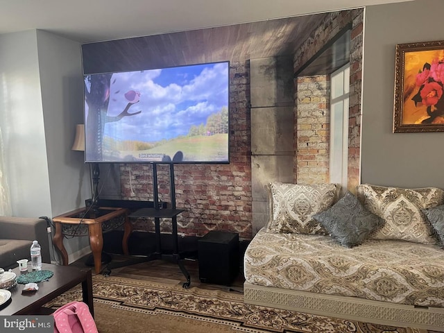 bedroom with hardwood / wood-style flooring