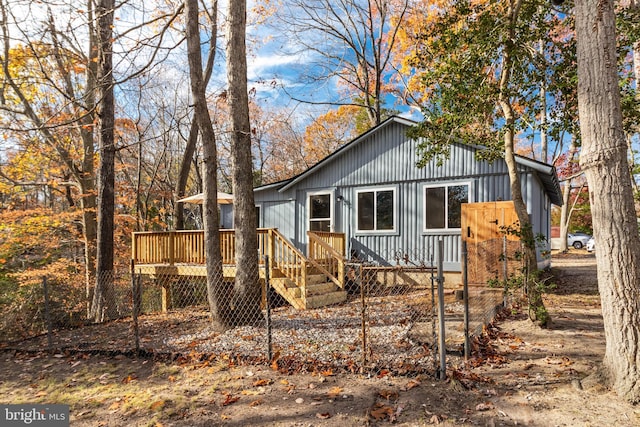 view of front of house featuring a deck