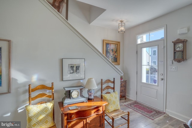 foyer featuring light hardwood / wood-style flooring