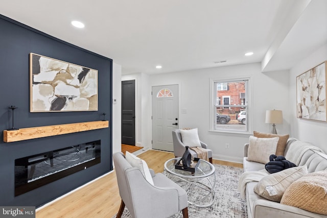 living room featuring light hardwood / wood-style floors