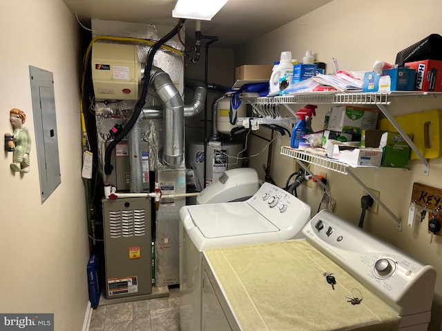 laundry room with independent washer and dryer and electric panel