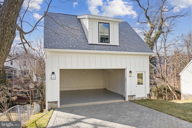 view of garage