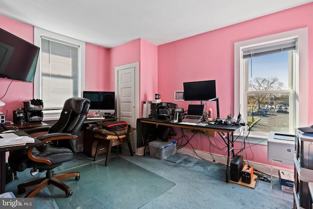 view of carpeted office