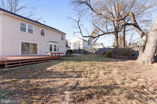 view of yard featuring a deck